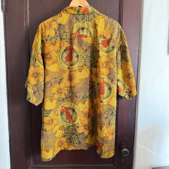 90s Vintage PENDLETON | Men's Silk Travel Print Hawaiian Aloha Shirt Extra Large - Picture 2 of 7